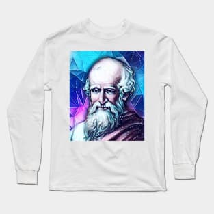 Archimedes Snowy Portrait | Archimedes Artwork 13 Long Sleeve T-Shirt